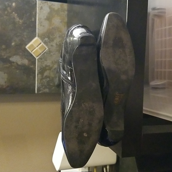 Farylrobin Tall Knee High Shiny Black Boots with Side Zip and Button - 9 - Picture 4 of 5